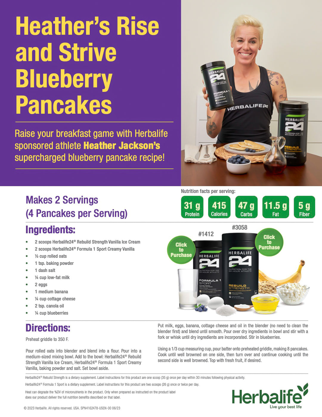 Rise & Strive Blueberry Pancakes (FREE DOWNLOAD)